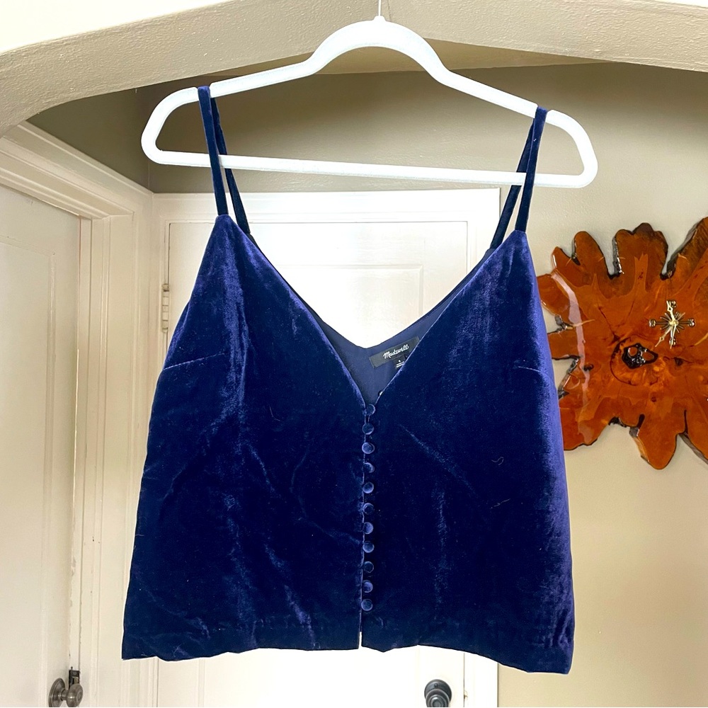 Madewell velvet cropped tank top